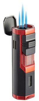 Andes Triple Torch Cigar Lighter Red and Black
