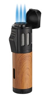 Artemis Triple Torch Cigar Lighter - Wood