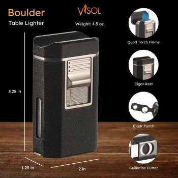 Boulder Quad Torch Flame Lighter - Black