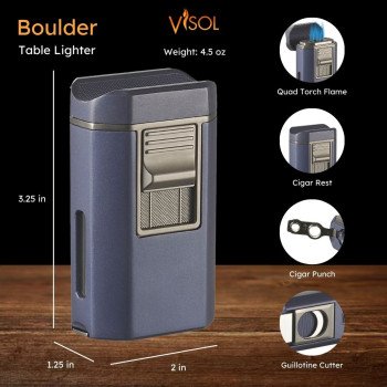 Boulder Quad Torch Flame Lighter - Blue