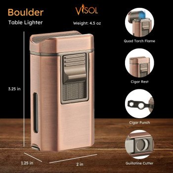 Boulder Quad Torch Flame Lighter - Bronze
