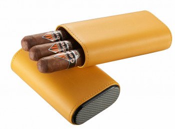Burgos Yellow Leather Cigar Case