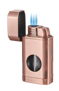 Diablo Triple Torch Flame Lighter w/ Spring V Cutter - Bronze