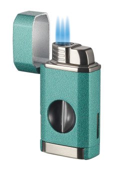 Diablo Triple Torch Flame Lighter w/ Spring V Cutter - Mint Green