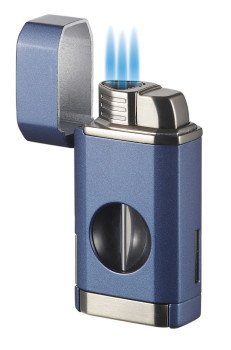 Diablo Triple Torch Flame Lighter w/ Spring V Cutter - Navy Blue