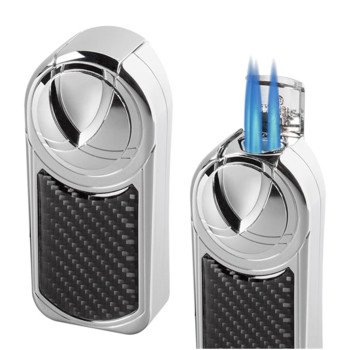Dobrev III Triple Jet Flame Carbon Fiber Cigar Lighter
