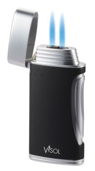 DuoMatt Matte Black Double Flame Cigar Lighter