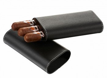 Eclipse Black Leather Cigar Case