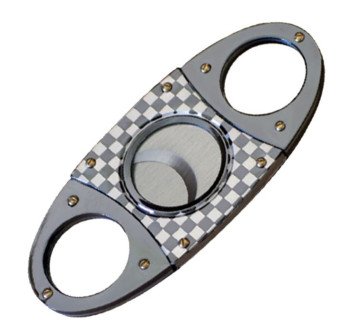 Guillotine Cigar Cutter Gunmetal Checkered