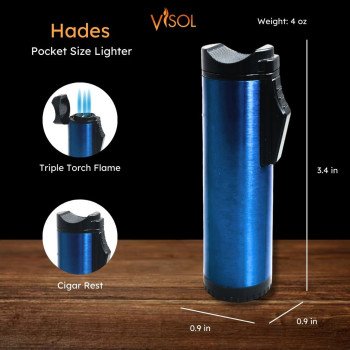 Hades Triple Flame Torch Lighter - Blue
