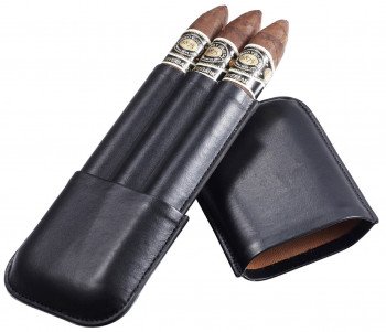 Honor Three-Finger Synthetic Leather Cigar Case