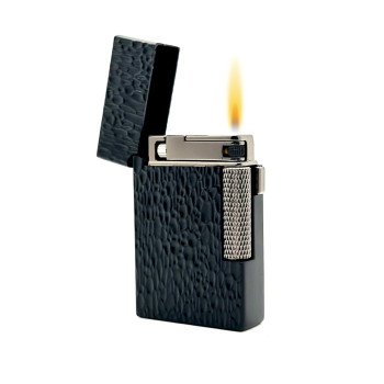 Hubbard Hammered Soft Flame and Torch Flame Flint Lighter - Black