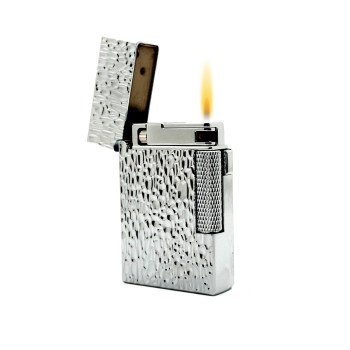 Hubbard Hammered Soft Flame and Torch Flame Flint Lighter - Chrome