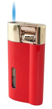 Iguana Single Torch Flame Lighter - Red and Gold
