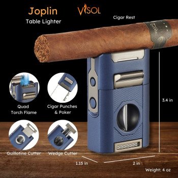 Joplin Quad Torch Flame Lighter - Blue