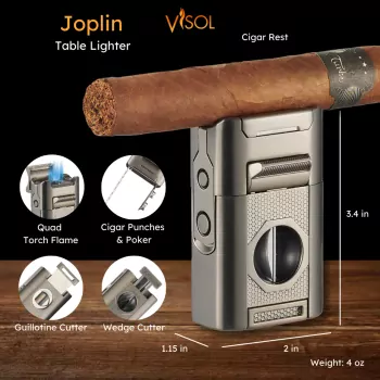 Joplin Quad Torch Flame Lighter - Gunmetal
