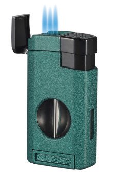 Kamet V Cutter Green Triple Torch Cigar Lighter