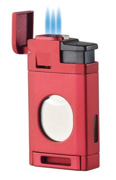 LighCut Red Triple Torch Flame Lighter and Cigar Cutter