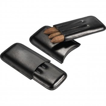 Malfoy Black Leather 3 Finger Cigar Case