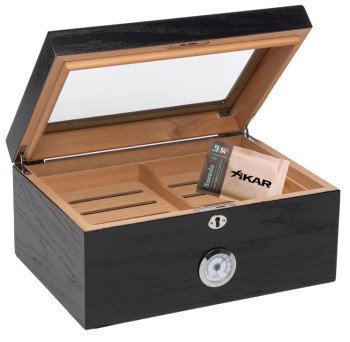 Milano Glasstop Humidor Black