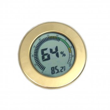 Modern Circular Digital Hygrometer Gold