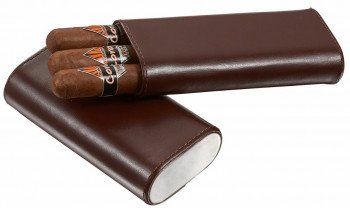 Naturale Dark Brown Leather Crushproof Cigar Case