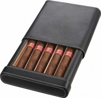 Rennes Black Leather Cigar Case