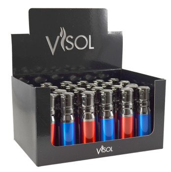 Retail Package - Bulldog Red & Blue Quad Flame Lighter 24 count