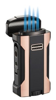 Rhino 2.0 Black & Rose Gold Quad Flame Cigar Lighter