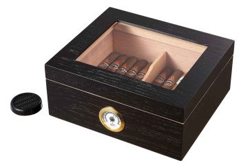 Santa Clara Glass Top with Ebony Finish Cigar Humidor