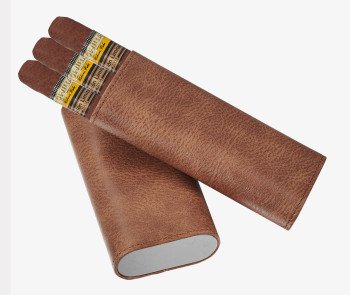 Santa Fe Dark Brown Leather Cigar Case