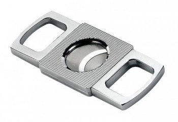 Silver Precision Made Guillotine Cigar Cutter w/ Etched Body