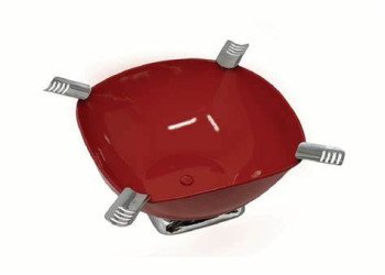 Smokin Ash Quadrangle Square Ashtray - Powder Coat Gloss Metallic (Red)