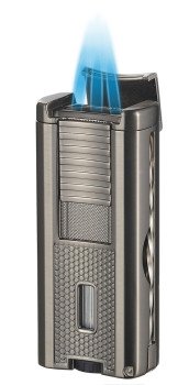 Striker Triple Torch Flame Lighter with Cigar Poker - Gunmetal