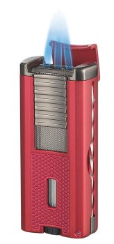Striker Triple Torch Flame Lighter with Cigar Poker - Red