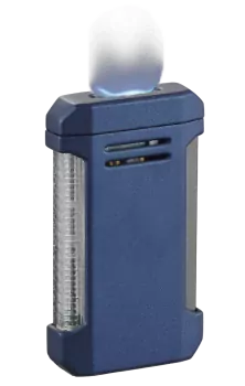 Vinson Flat Torch Flame Lighter with Cigar Punch - Blue
