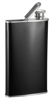Visol Edian Stainless Steel 4 oz Flask with Built-in Cigar Case - Black Matte
