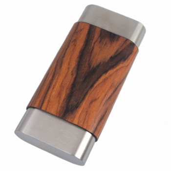 Visol Terran Natural Wood & Stainless Steel Cigar Case