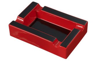 Wesley Red and Black Rectangular Cigar Ceramic Ashtray