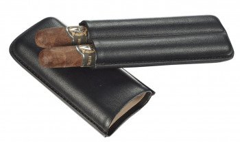 Wheeler Black Genuine Leather Cigar Case