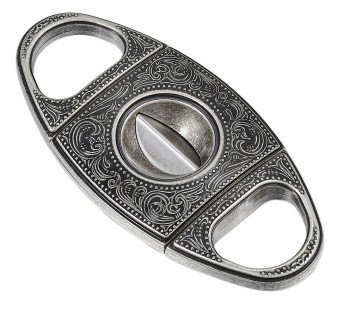 Wild West V Antique Silver Wedge Cigar Cutter