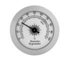 Analog hygrometer with white face Silver