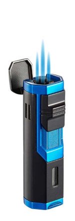 Andes Triple Torch Cigar Lighter Blue and Black