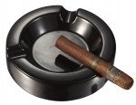 Black Circular Ceramic Cigar Ashtray