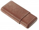 Brown Cigar Case with White Stitching