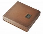 Brown Leather Madrid Cigar Humidor with Embedded Digital Hygrometer