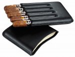 Carmora Black Leather Cigar Case