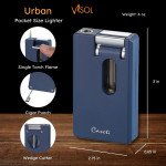 Caseti Urban Combination Flame Lighter and Wedge Cutter - Blue