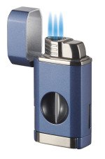 Diablo Triple Torch Flame Lighter w/ Spring V Cutter - Navy Blue