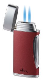 DuoMatt Burgundy Double Flame Cigar Lighter